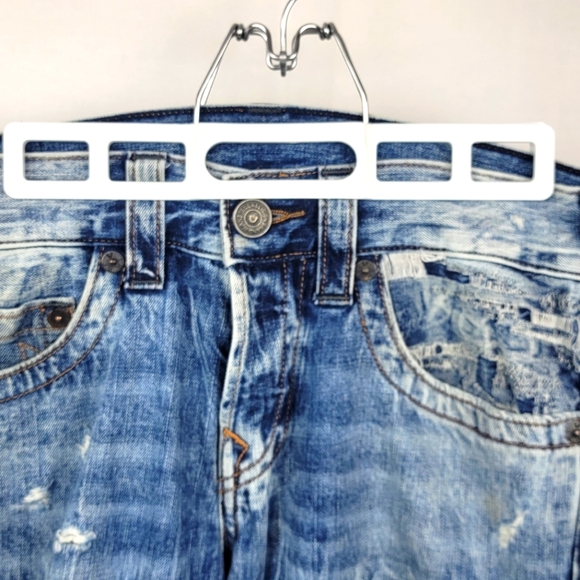 True Religion Mens Rocco Jeans Relaxed Skinny Distressed Size 29 - Picture 2 of 16